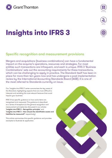 Specific recognition and measurement provisions