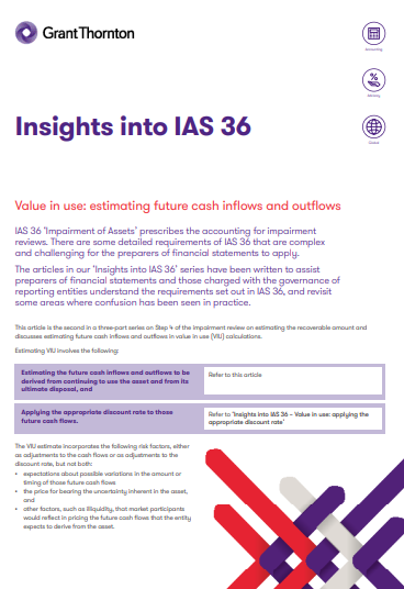 IAS 36: Estimating future cash flows